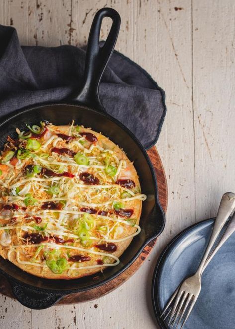 Okinomiyaki (Japanese Omelette) | Recipes For Food Lovers Including Cooking Tips At Foodlovers.co.nz Feijoa Loaf, Feijoa Crumble, Puffs Recipes, Omelette Recipes, Crumble Recipes, Japanese Omelette, Cheese Puffs Recipe, Cream Cheese Recipes Dip, Biscuits Recipes