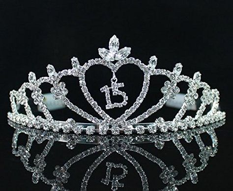 Quinceanera 15 Fifthteen Birthday Rhiestone Tiara Crown with Combs Party T1185 $16 Sweet 16 Crowns, Sweet 16 Tiara, Girls Tiara, Side Hair, Organizing Hair Accessories, Sweet 16 Birthday Party, Rhinestone Tiara, Tiara Crown, Bride Hair Accessories