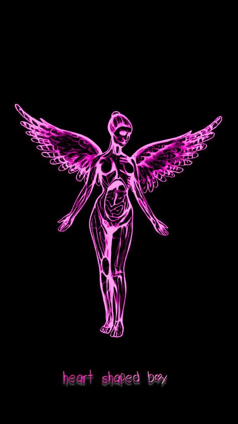 Pink Nirvana Wallpaper, Nirvana In Utero Wallpaper, Nirvana Wallpaper Aesthetic, Logo Nirvana, Nirvana Angel, Wallpaper Iphone Red, Nirvana Aesthetic, Pink Nirvana, Diy Shirt Printing