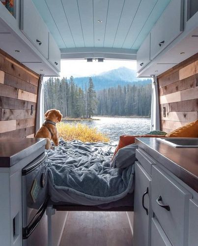 Timothy Sumer - Photography The cosiest mobile bedroom with Yellowstone National Park views... Usa Roadtrip, Sprinter Van Conversion, Kombi Home, Build A Camper Van, Build A Camper, Campervan Interior, Life Guide, Van Home, Van Living