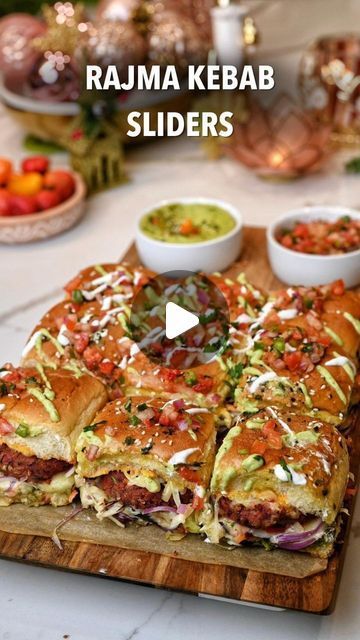 Nidhi Bothra on Instagram: "Rajma Kebab Sliders — with layers of a crisp veggie slaw, smoky rajma kebab, and melty cheese, this is the ultimate slider recipe! 💖🥑 Brushed with herbed garlic butter, drizzled with avocado crema, and topped with fresh strawberry salsa, these sliders are fresh, bright, and so satisfying! 🍓✨ Detailed Recipe: https://naturallynidhi.com/rajma-kebab-sliders/ Clickable link in profile @naturallynidhi 💕 Ingredients Rajma Kebab: 1 1/2 cup rajma (kidney beans) , boiled or canned 2 green chilies 1 inch ginger 2 cloves garlic 1 tbsp oil 1 medium onion , finely chopped 1 small beetroot , grated 2 medium potatoes , boiled and grated 1 1/2 tsp taco seasoning 1/2 tsp smoked paprika 1/2 tsp red chili powder 1 tsp roasted cumin powder 1/2 tsp oregano 1/2 tsp garam masala Dessert Graham, Tea Indian, Indian Diet Recipes, Rajma Recipe, Slider Recipe, Vegetarian Sandwich Recipes, Veg Sandwich, Strawberry Salsa, Veggie Fries