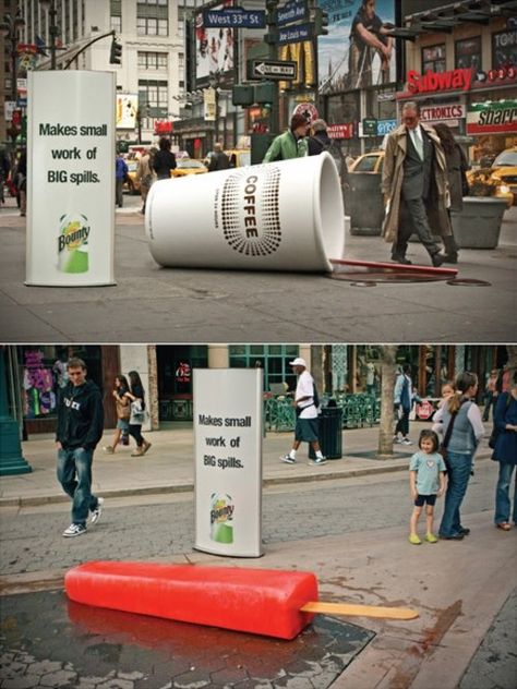 Best Outdoor Advertising by Bounty Guerilla Marketing Examples, Creative Marketing Campaign, Guerrilla Advertising, Guerrilla Marketing, Clever Advertising, Publicidad Creativa, Experiential Marketing, Street Marketing, Guerilla Marketing