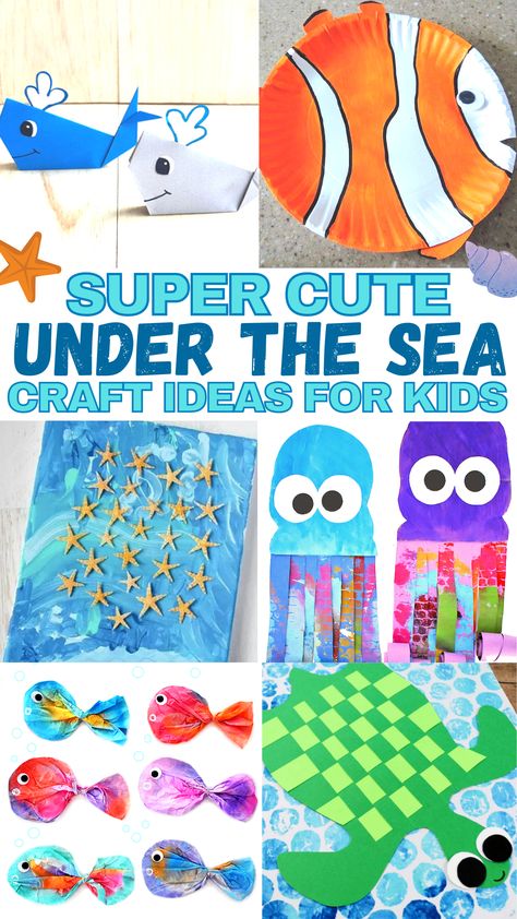 Ocean Craft Ideas, Under The Sea Art Projects, Sea Crafts For Kids, Sea Life Crafts, Underwater Crafts, Dolphin Craft, Under The Sea Art, Ocean Art Projects, Ocean Craft