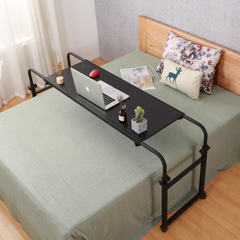 Amazon.com: Overbed Table with Wheels Overbed Desk Over Bed Desk King Queen Bed Table Overbed Laptop Table Over Bed Table with Wheels(Black) : Health & Household Desk Over Bed, Over Bed Desk, Table Over Bed, Over Bed Table, Rolling Bed, Overbed Table, Table With Wheels, Adjustable Computer Desk, Side Bed