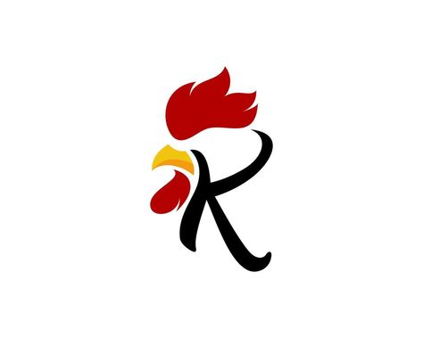 Chicken Logo Design Ideas, Chicken Logo Ideas, Rooster Logo Design, Chicken Logo Design, Rooster Head, Chicken Brands, Rooster Logo, K Letter, Chicken Logo