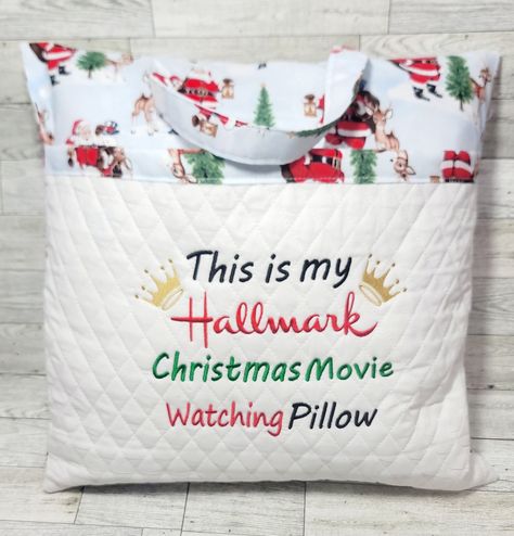 Red Decorative Pillows, Unicorn Pillow, Pillow Embroidery, Book Pillow, Movie Watching, Pocket Pillow, Pillow Christmas, Embroidery Blanks, Hallmark Christmas Movies