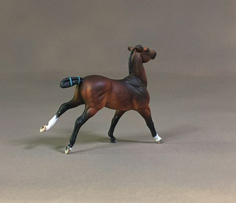 Custom Breyer Stablemate Bay Polo Pony; Franceyn Dare Black Arabian Horse, Bryer Horses, Bronze Sculpture Art, Horse Poses, Horse Model, Model Horse Tack, Welsh Pony, Toy Horses, Breyer Horse