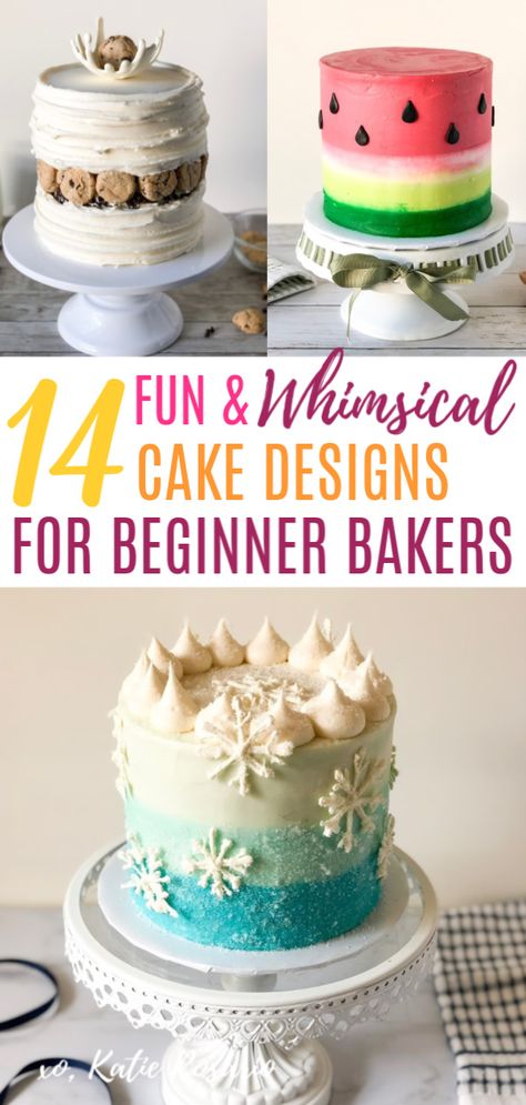 14 Fun & Whimsical Cake Designs for Beginner Bakers - XO, Katie Rosario Whimsical Cakes, Baking Competition, New Cake Design, Whimsical Cake, Cake Competition, Showstopper Cakes, Ice Cream Cone Cake, Buttercream Cake Designs, Yoghurt Cake