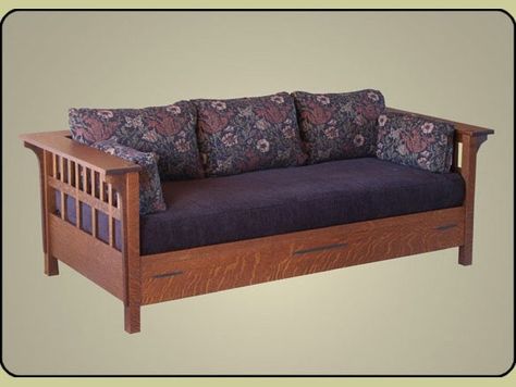 Style Daybed, Arts And Crafts Style Homes, Day Bed Frame, Rustic Dining Room Table, Mission Furniture, Wooden Sofa Designs, Craftsman Furniture, Bed Frame Design, Wood Daybed