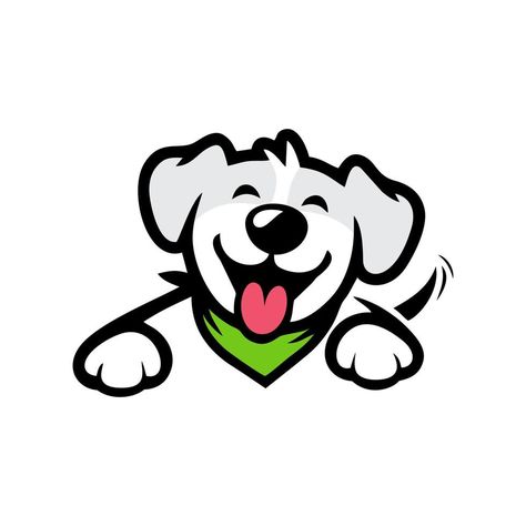 happy dog illustration Happy Dog Drawing, Happy Dog Illustration, Dog Vector Illustration, Logo Dog Design, Dog Business Logo, Smile Icon, Dog Business, Dog Vector, Dog Logo