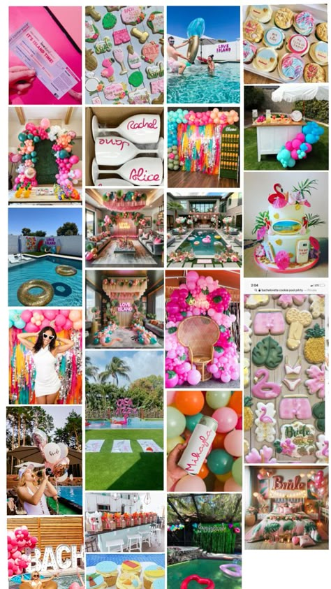 Bachelorette Mood Board, Love Island Bachelorette, Bachelorette Party Planning, Bach Party, Love Island, Pool Party, Party Planning, Bachelorette Party, Wedding Planner