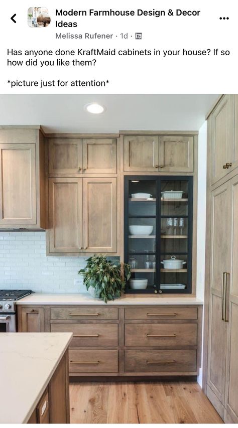 Driftwood Cabinets Kitchen, Limewash Cabinets, Low Ceiling Kitchen, 2 Toned Kitchen Cabinets, Knotty Alder Kitchen Cabinets, Dream House Ideas Kitchens, Alder Kitchen Cabinets, Stained Kitchen Cabinets, White Oak Kitchen