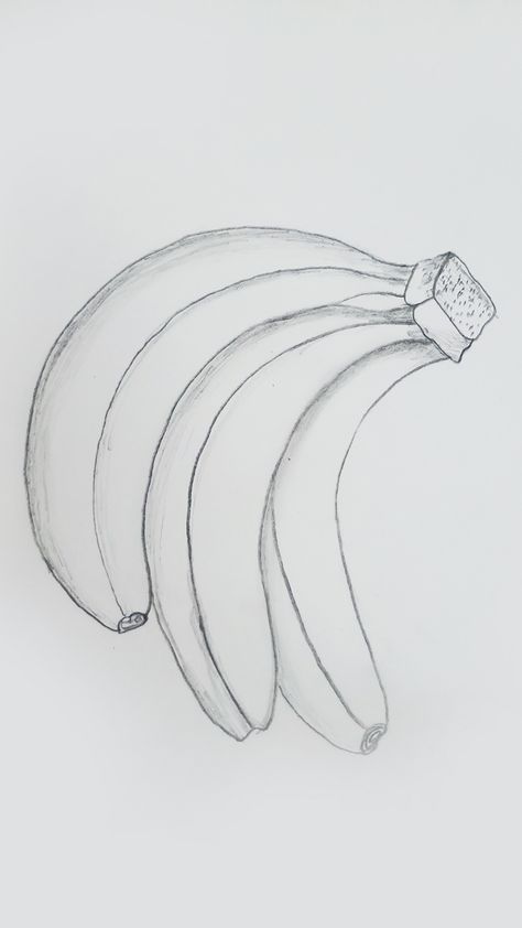 How to draw a bunch of  banana step by step for beginners Banana Sketch Pencil, Bunch Of Bananas Drawing, Banana Pencil Drawing, How To Draw A Banana, Banana Drawing Simple, Banana Sketch, Banana Drawing, Bunch Of Bananas, Dare Questions