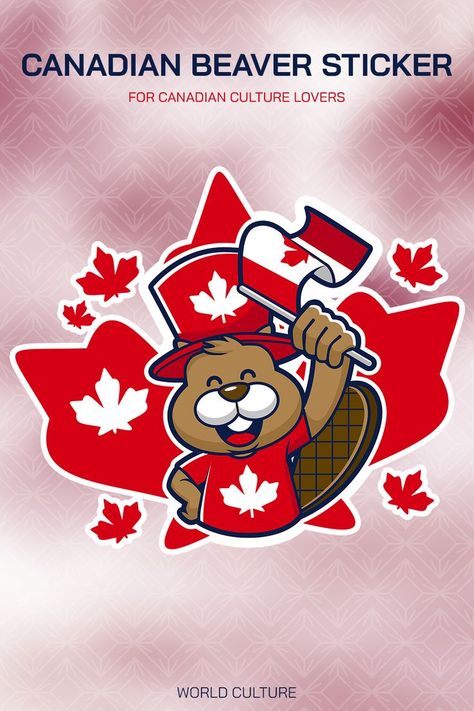 Do you love Canada 🇨🇦? Do you love canadian animals? This marvelous artwork "Cute Canadian Beaver" sticker is the perfect one for you 😍. Decorate your laptops, water bottles, notebooks and cars... and it's the best gift for your family, friends, neighbours... Hope you enjoy it 🤗 Canadian Beaver, Canada Day Crafts, Canadian Animals, Beaver Tails, Canadian Culture, Happy Canada Day, Canadian Flag, Illustration Ideas, Rock Ideas