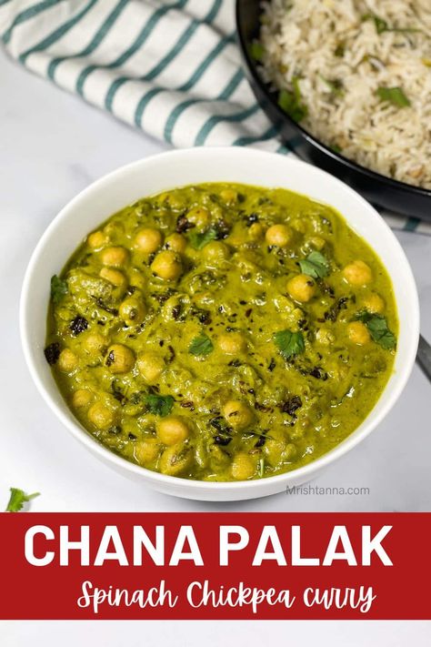 Chana Palak (Spinach Chickpea Curry) • Simple Sumptuous Cooking Chana Saag Recipe, Chana Palak, Chana Saag, Low Carb Instant Pot Recipes, Vegan Chickpea Curry, Chickpea Curry Recipe, Vegan Curry Recipes, Asian Meals, Vegan Instant Pot Recipes