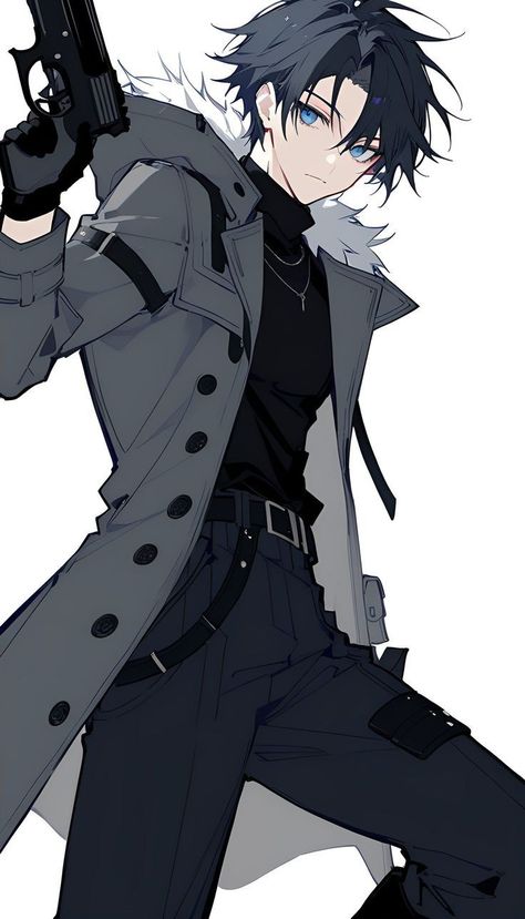 Anime Suit Guy, Anime Assassin Guy, Persona Oc Design, Human Oc Male, Anime Antagonist, Vigilante Character Design Male, Anime Male Character, Male Anime Characters, Male Vtuber