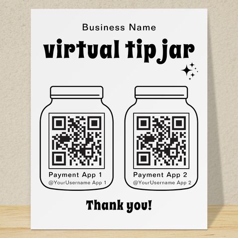 Virtual Tip Jar, Tip Jar, Tip Jars, Show Appreciation, Customer Engagement, Text Style, Qr Codes, Foam Board, Dry Erase