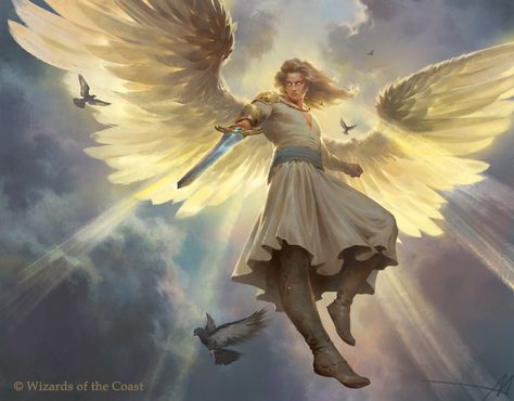 ArtStation - MTG. Radiant Solar, Alexander Mokhov Angel Gabriel, Mtg Art, Angel Artwork, Angel Warrior, Ange Demon, Demon Art, Fantasy Artist, Pop Surrealism, Angels And Demons