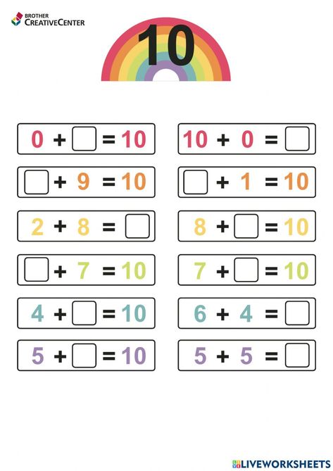 Templates For School, Number Bonds Worksheets, Number Bonds To 10, Math Tables, Free Printable Numbers, Number Bond, Number Bonds, Christmas Worksheets, Fractions Worksheets