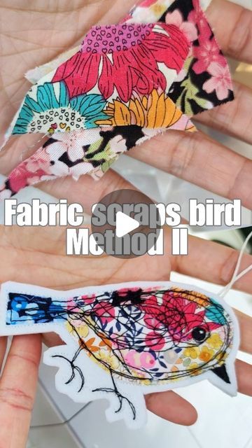 Fabric Birds Diy Sewing Patterns, Fabric Birds Pattern Free, Scrap Fabric Crafts, Sew Simple, Scrap Ideas, Free Motion Embroidery, Thread Painting, Diy Sewing Pattern, Fabric Birds