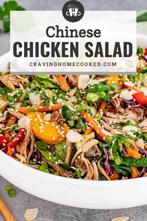 Whip up a flavor fiesta with this easy and vibrant Chinese Chicken Salad! 🥗 Loaded with crunchy veggies, juicy chicken, and a tangy dressing, it's perfect for a quick lunch or a light dinner. #ChineseChickenSalad #EasyMeals Livy Method Lunch Ideas, Fried Chicken Salad Recipe, Easy Chinese Chicken Salad, Asian Chicken Salad, Chinese Chicken Salad Dressing Recipe, Low Carb Chinese Chicken Salad, Chinese Chicken Salad Healthy, Health Nut Chinese Chicken Salad, Fried Chicken Salads