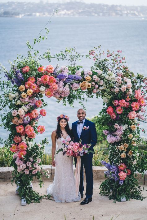 Flower Arch Ideas, Arch Ideas, Spring Wedding Decorations, Flower Arch, Outdoor Wedding Inspiration, Eclectic Wedding, Handsome Groom, Ann Marie, Bay Wedding