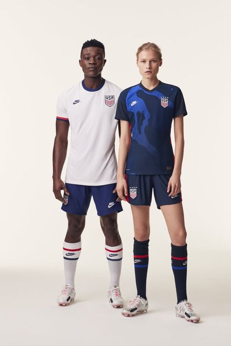 Get a First Look at the Team USA's 2021 Olympic Uniforms | POPSUGAR Fitness Usa Soccer Jersey, Sport Clothes, Sport Jersey, Us Soccer, Football Uniform, Soccer Uniforms, Usa Soccer, Soccer Kits, Custom Football