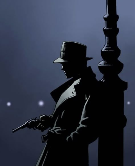 Film Noir Drawing, Dark Noir Aesthetic, Noir Aesthetic Detective, Detective Noir Aesthetic, Noire Detective, Noir Character Design, Noir Detective Aesthetic, Noir Comic Art, Detective Drawing