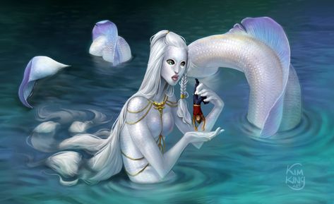 Eel Mermaid, White Mermaid, Mermaids And Mermen, King Art, Fantasy Races, Beautiful Mermaids, Mermaid Art, Weird Art, Character Creation