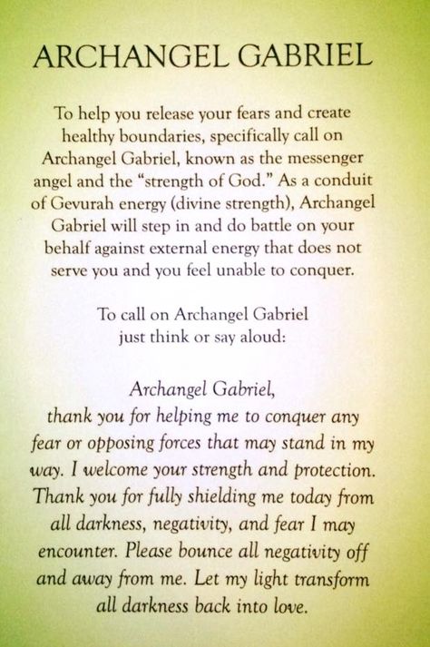 Prayer to Archangel Gabriel to help you release your fears and create healthy bounderies. Archangel Prayers, Angel Blessings, Angel Quotes, Angel Prayers, Archangel Gabriel, Miracle Prayer, Angel Guidance, A Course In Miracles, Ange Demon