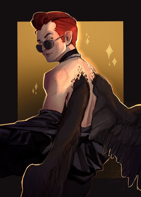 Good Omens Christmas Fanart, Crowley Good Omens Fan Art, Good Omens Fan Art, Crowley Fanart, Good Omens Book, Ineffable Husbands, Terry Pratchett, Michael Sheen, Good Omens