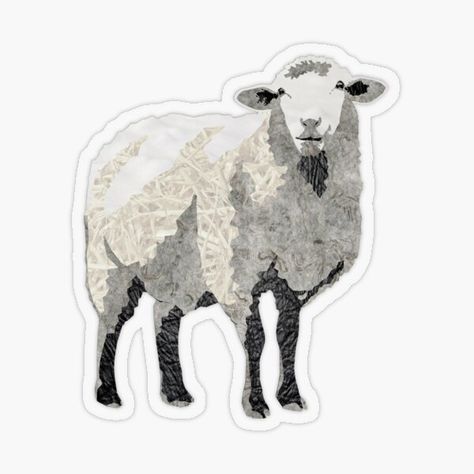 "Sheep - Laudea Martin" Sticker by LaudeaMartin | Redbubble Sheep Sticker, Plastic Stickers, A Sheep, Personalized Water Bottles, Digital Gifts, Digital Gift Card, Top Artists, Photo Album, Sticker Design