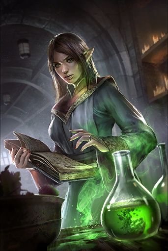 Potion Maker, Elder Scrolls Legends, Elf Wizard, Female Wizard, Wizard Robes, Elder Scrolls Art, Female Elf, High Elf, Fantasy Portraits