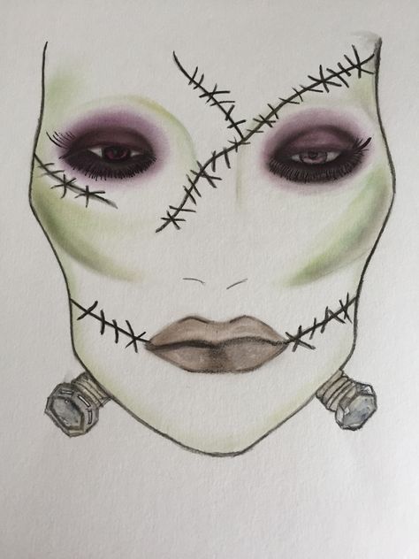 Mac Inspired Zombie face chart for my level 3 makeup course Cute Zombie Makeup, Zombie Face, Media Makeup, Cute Zombie, Face Charts, Zombie Makeup, Makeup Course, Face Chart, Creative Eye Makeup