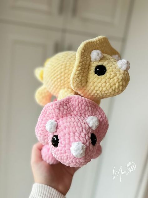 Learn how to crochet this adorable triceratops with our easy step-by-step tutorial. Perfect for beginners, this pattern is fun and rewarding to make. #crochet #amigurumi #dinosaur. #Free_Crochet_Triceratops_Pattern #Crochet_Projects_Acrylic_Yarn #Crochet_Patterns_Etsy #Animal_Crochet_Pattern_Free Crochet Patterns Etsy, Crochet Amigurumi Dinosaur, Triceratops Crochet Pattern, Crochet Dinosaur Pattern Free, Amigurumi Dinosaur, Crochet Dinosaur Patterns, Stuff Animals, Easy Crochet Animals, Quick Crochet Patterns