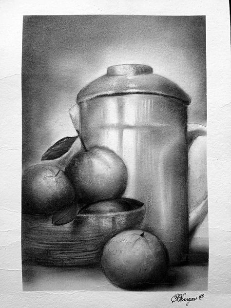 Object drawing, pencil shading, charcoal, paper Steel Life Drawing, Object Drawing Pencil, Drawing And Shading, Steel Life, Charcoal Paper, Pencil Shading, Object Drawing, Art Pencil, Drawing Pencil