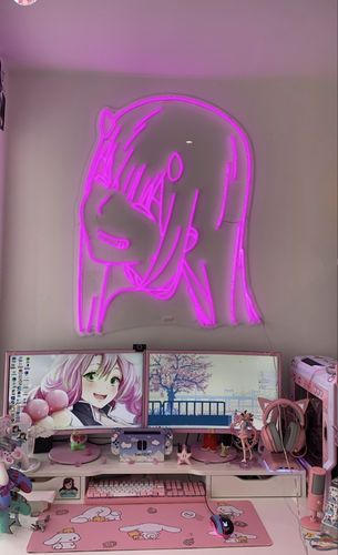 Anime Bedrooms, Anime Bedroom Ideas, Styl Grunge, Anime Bedroom, Anime Logo, Kawaii Bedroom, Otaku Room, Gamer Room Decor, Branding Tools