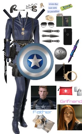 Captain America Daughter, Captain America Inspired Outfits, Captain America Disneybound, Purple Pastel Aesthetic, Captain America Outfit, Marvel Inspired Outfits, Captain Marvel Costume, Gold Layered Necklace, America Outfit