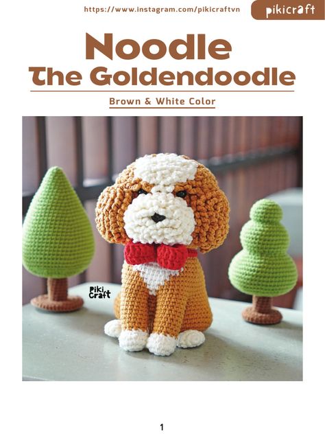 Golden Doodle- pikicraft | PDF | Crochet | Folk Art Golden Doodle, Doodle Patterns, Goldendoodle, Crochet Dolls, Cute Crochet, Community Wall, Wall Photos, Free Crochet Pattern, Folk Art