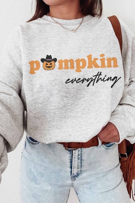 Stay cozy this pumpkin season with our Pumpkin Everything Pullover Crew. Made with soft and comfortable material, it's perfect for snuggling up with a pumpkin spice latte (or two!) and enjoying the autumn weather. Embrace the pumpkin craze with this fun and playful pullover. Pumpkin Everything, Autumn Weather, Custom Trucker Hats, Winter Love, Pumpkin Season, Graphic Tops, Jumpsuit Shorts Rompers, Loungewear Sets, Pumpkin Spice Latte