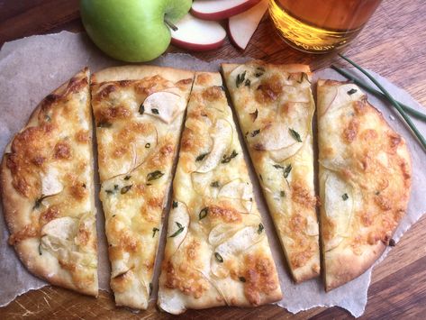 May Recipe: Vermont Pizza with Apples, Cheddar & Maple | Vermont FEED Vermont Recipes, Cheddar Pizza, Baked In Vermont, State Recipes, Apple Pizza, England Christmas, Onion Pizza, Bacon Pizza, State Foods