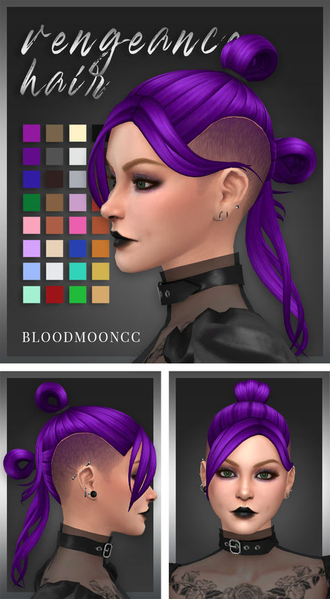 Vengeance Hair this took fOrEVEr (both the hair and the preview) Double ponytail “buns” with an undercut and face framing pieces supposed to look like this Teen to elder BGC 32 swatches (18 EA + 14... Sims 4 Cc Undercut Hair, Sims 4 Punk Hair Maxis Match, Sims 4 Side Shaved Hair, Sims 4 Punk Hair Cc, Sims 4 Cc Undercut, Sims 4 Shaved Hair Cc, Sims 4 Undercut Hair Cc, Sims 4 Undercut, Melody Backpack