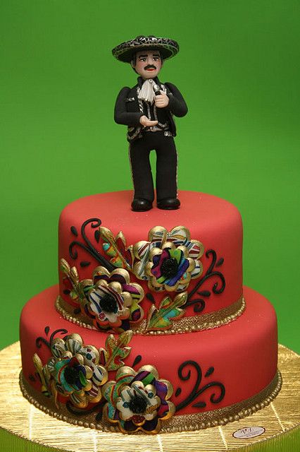 MEXICAN CAKE. Torta Mariachi Vicente Fernandez by CAKES Variedades Dalila, via Flickr Mariachi Cake, Mexican Cake, Vicente Fernandez, Mexican Fiesta Party, Mexican Party Theme, Mexican Party, Mexican Wedding, Fiesta Party, Fancy Cakes