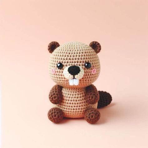 Crochet Beaver Amigurumi Pattern - All Crafts Crochet Animal Amigurumi, Woodland Critters, Cute And Cuddly, Crochet Owl, Crochet Wedding, Crochet Bear, Single Crochet Stitch, Basic Crochet Stitches, Crochet Bunny