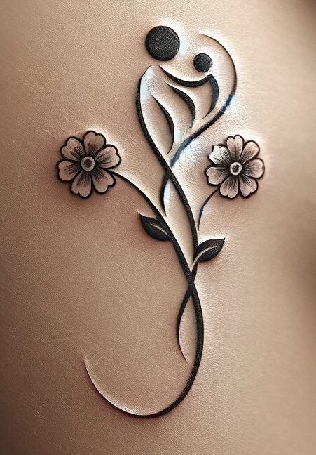 Tattoo Mother Of Two, Dainty Motherhood Tattoo, Mother Daughter Tattoo Flower, Small Mom Tattoos Mothers, Daughter Son Tattoos For Mom, 2 Daughters Tattoos For Mom, Mother Of Three Tattoo Ideas, Mothers Day Tattoo, Mum Tattoo Ideas