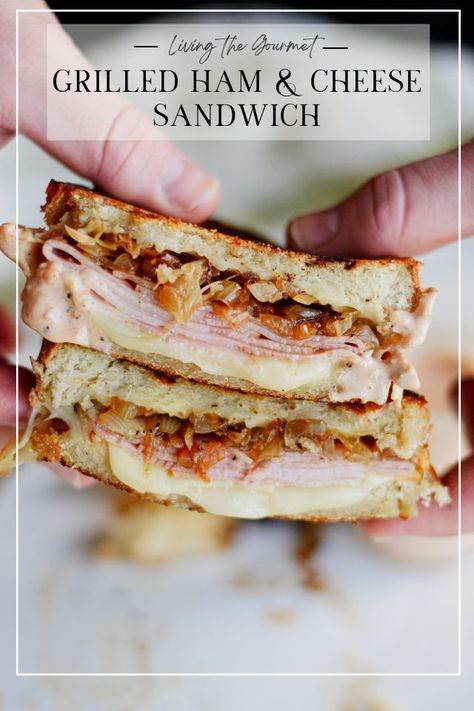 Honey Mustard Ham And Cheese Sandwich, Ham And Bacon Sandwich, Grilled Ham Sandwich Recipes, Fancy Sandwich Recipes, Best Ham And Cheese Sandwiches, Best Sandwich Ever, Pulled Ham Sandwiches, Ham And Cheese Sandwiches Grilled, Fancy Ham Sandwiches