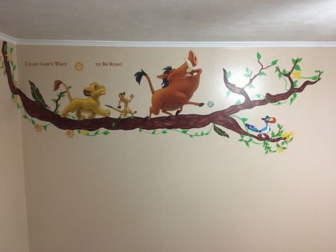 Lion king wall Lion King Room, Gender Neutral Nursery Colors, Kids Jungle Room, Lion King Nursery, Jungle Theme Nursery, Boy Nursery Themes, Stick Wall Art, Il Re Leone, Jungle Room