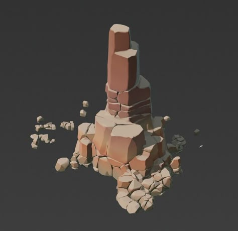 ArtStation - Procedural Stylized Cliffs Stylized Game Art, Cliff Concept Art, Rocks Concept Art, Stylized Mountains, Stylized Waterfall, 3d Stylized Environment, Stylized Game Environment, Stylized Rocks Concept Art, 2d Game Art