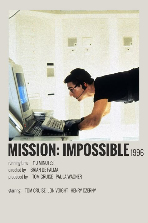 made by @majaaplb Show Polaroid Poster, Mission Impossible 1, Henry Czerny, Mission Impossible 1996, Mission Impossible Movie, Jon Voight, Movie Collage, Classic Films Posters, Iconic Movie Posters