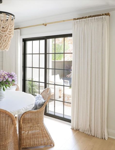 Bedroom Patio Doors, Linen Drapery Panels, Patio Door Curtains, Linen Blackout Curtains, Linen Drapery, Bedroom Patio, Linen Curtain, Patio Door, Drapery Panels